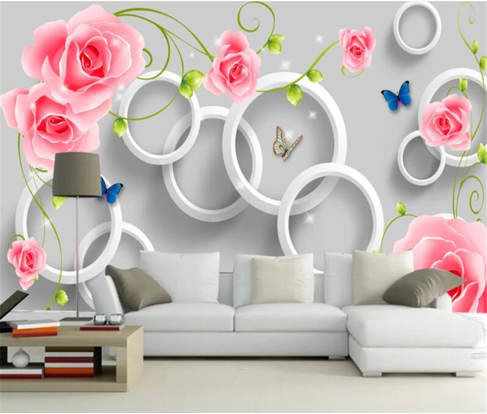 

Beibehang индивидуальные обои модные Фэнтези розы 3D стерео роспись ТВ гостиная спальня фоновая стена papel de parede