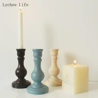 lychee life nordic white pink blue candle holder home decoration dining table living room decoration wedding
