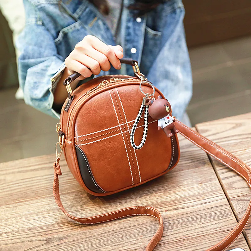 

Retro Women's Bag 2021 PU Leather Small Tote Handbag Women Messenger Ladies One-shoulder Portable Messenger Bag Luxury Designer