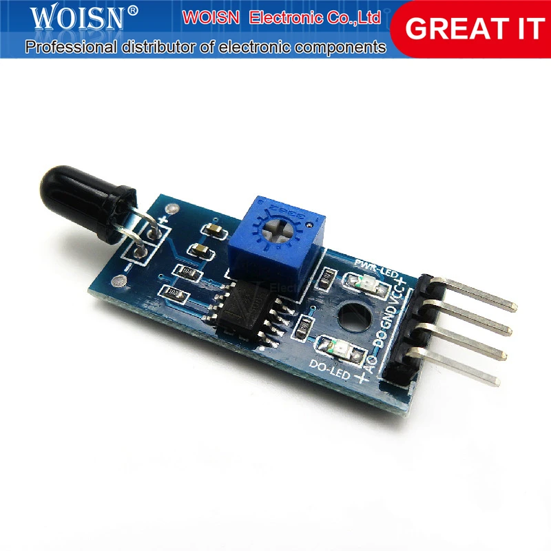 2 шт./лот LM393 4 Pin ИК обнаружения Сенсор модуль пожарный извещатель инфракрасный