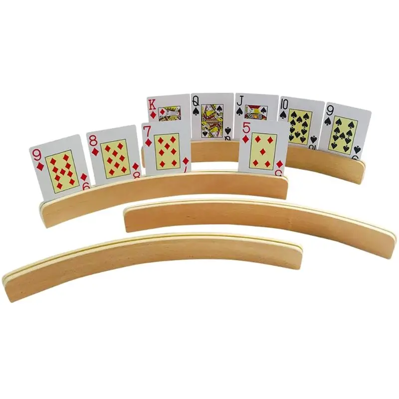 

1pc Wooden Hands-Free Playing Card Holder Board Game Poker Seat Lazy Poker Base