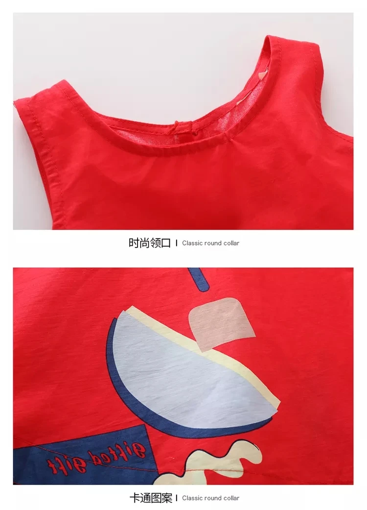 Летнее хлопковое платье без рукавов для девочек 2021 маленькая сказочная