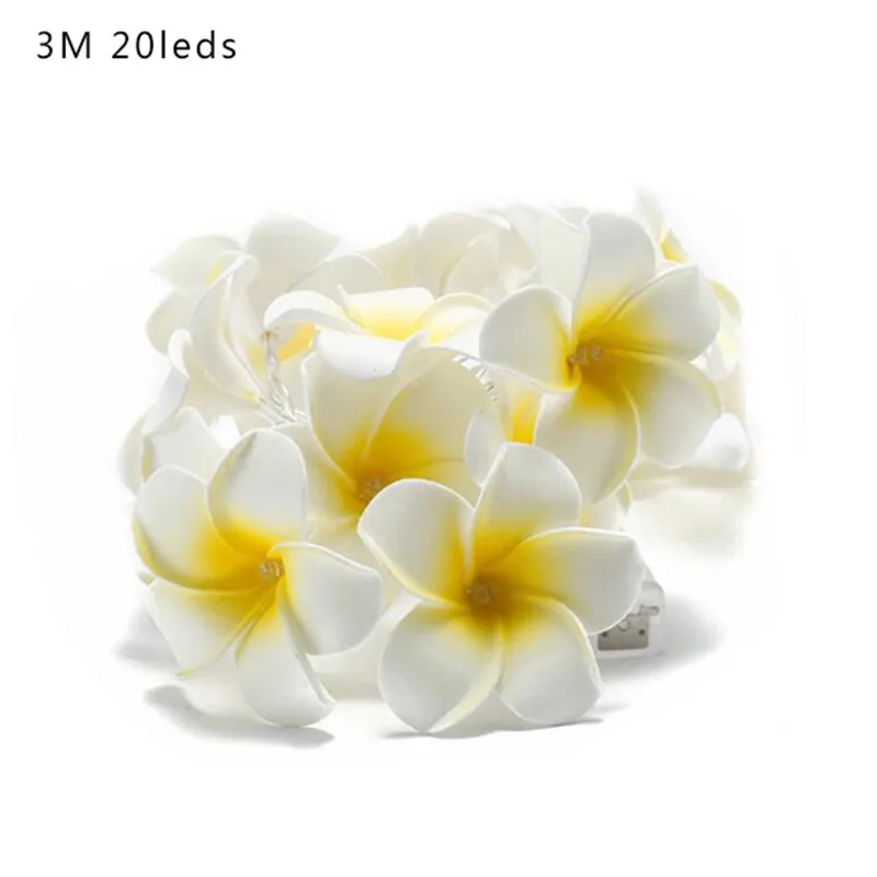 Плюмерия rubra светодиодный Сказочный гирлянда Рождественские гирлянды DIY Frangipani