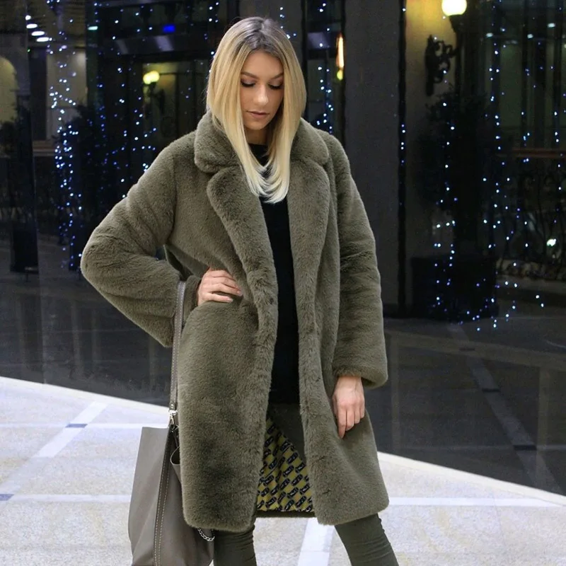 Женская зимняя куртка из меха кролика Рекс однотонная повседневная натурального
