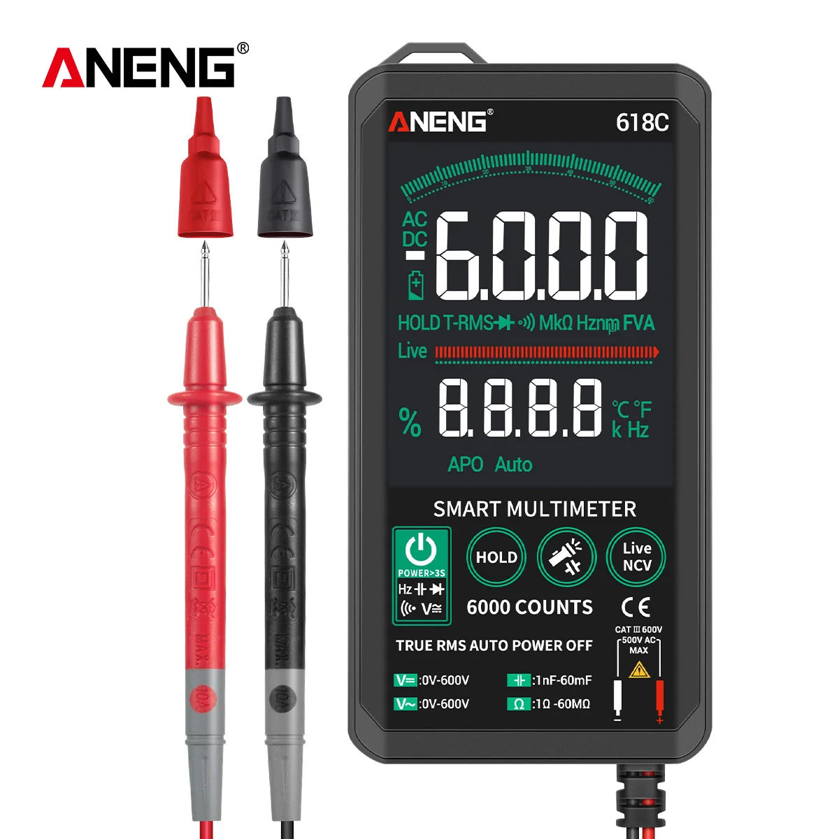 Цифровой мультиметр тестер емкости для измерения напряжения звуковой