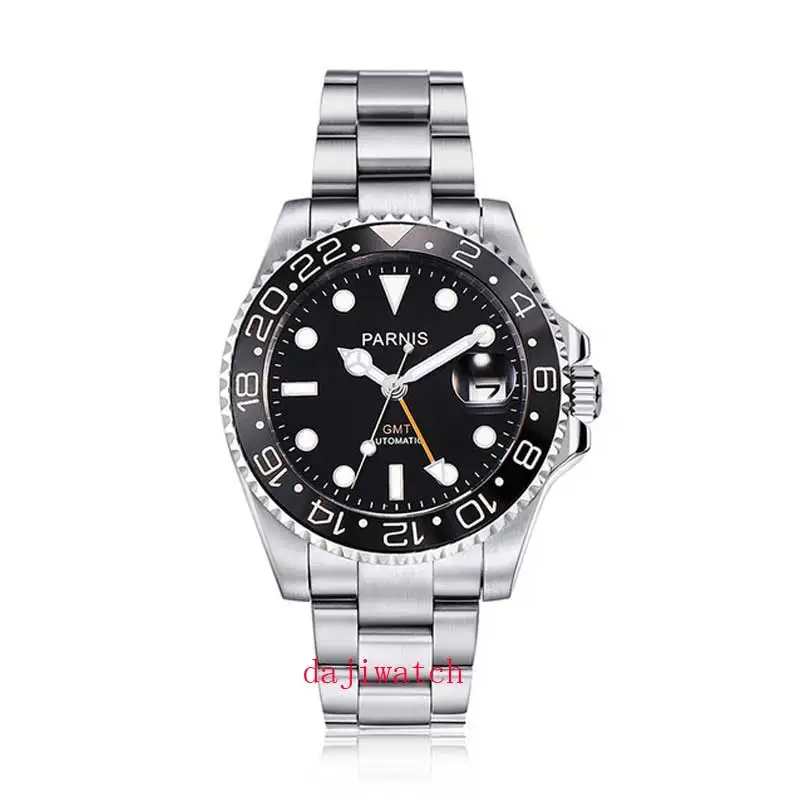 Parnis 40mm Mechanical Watches GMT Sapphire Crystal Man Watch 2018 Diver Automatic relogio masculino Role Luxury | Наручные часы