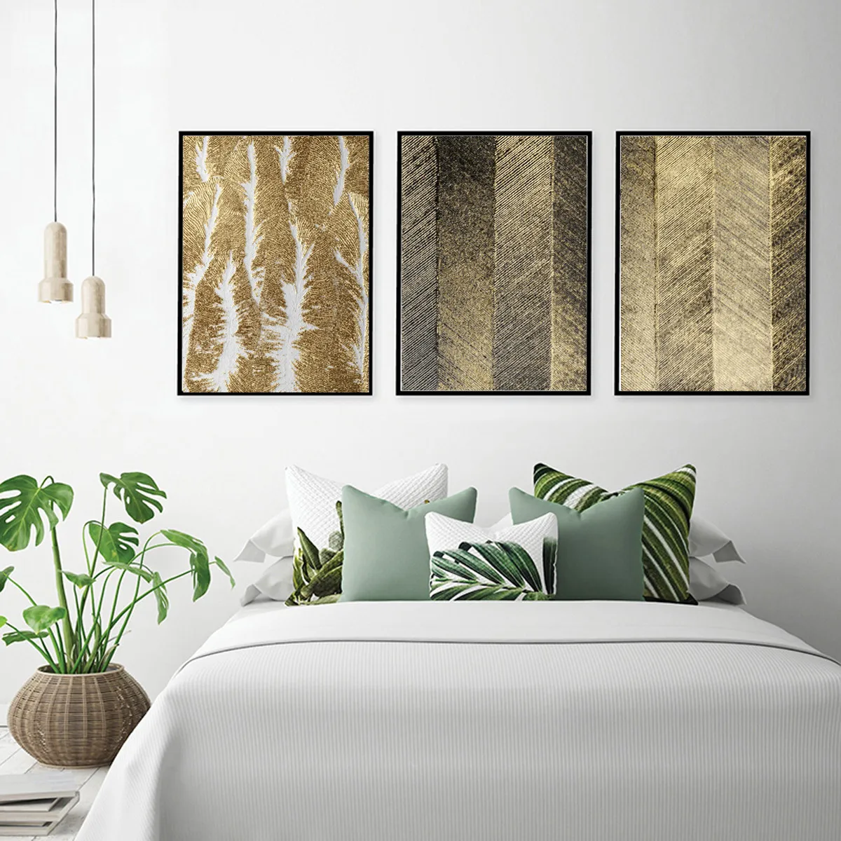 Современная Золотая текстура Холст плакат печать картина висячая стена домашний