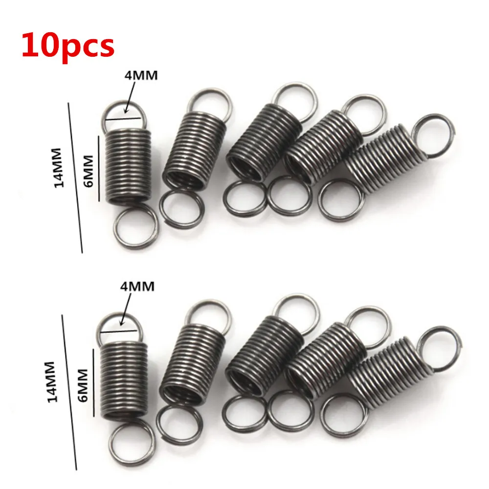 

10pcs/lot 10mm Draw To 30mm Stainless Steel Small Tension Spring With Hook For Tensile DIY Toys