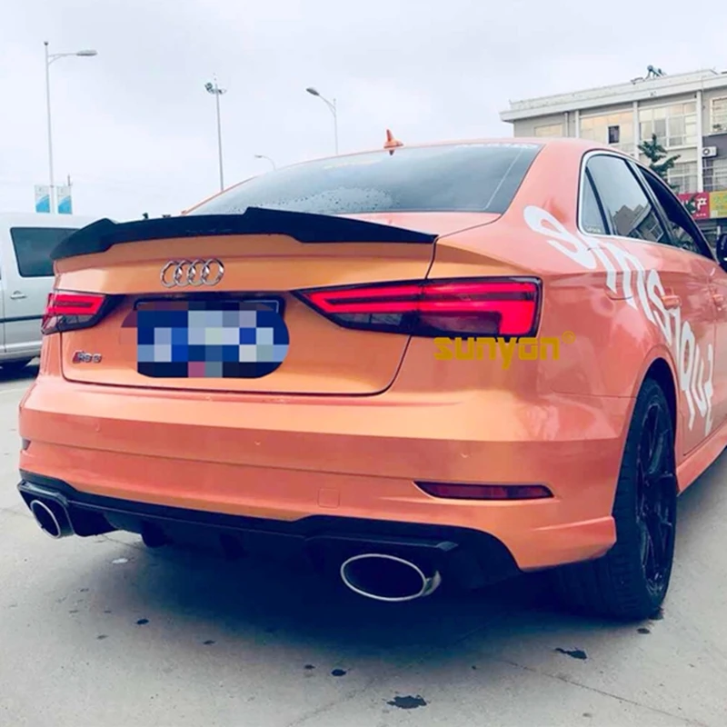 A3 задний бампер для губ Диффузор с выхлопной трубы глушителя для Audi A3 стандартный бампер- RS3 стиль