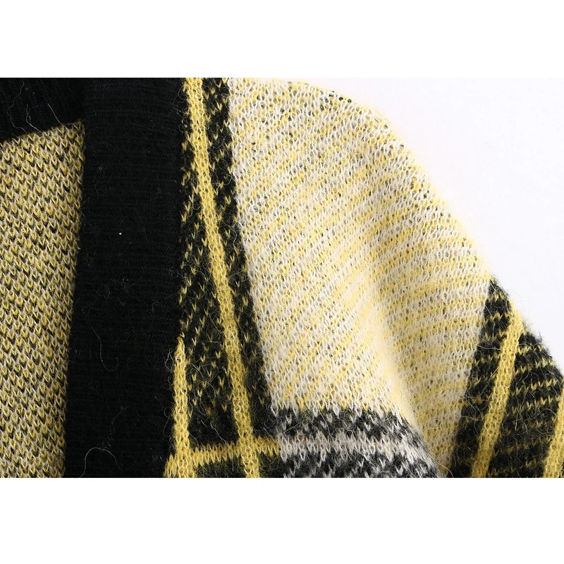 Однобортный свитер для женщин модный свободный с V образным вырезом элегантные