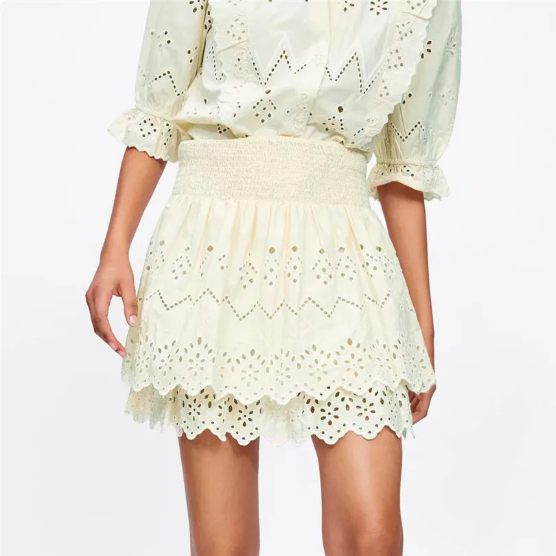 Стильная женская мини юбка с эластичной резинкой на талии 2019 летняя повседневная