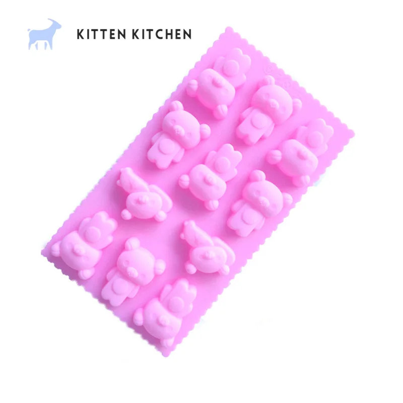 

Multi-Linked Cartoon Animals Koala Bear Cute Cat Rabbit Silicone Soap Mold Silicone Cake Mold DIY Baking Tool Jelly Mold