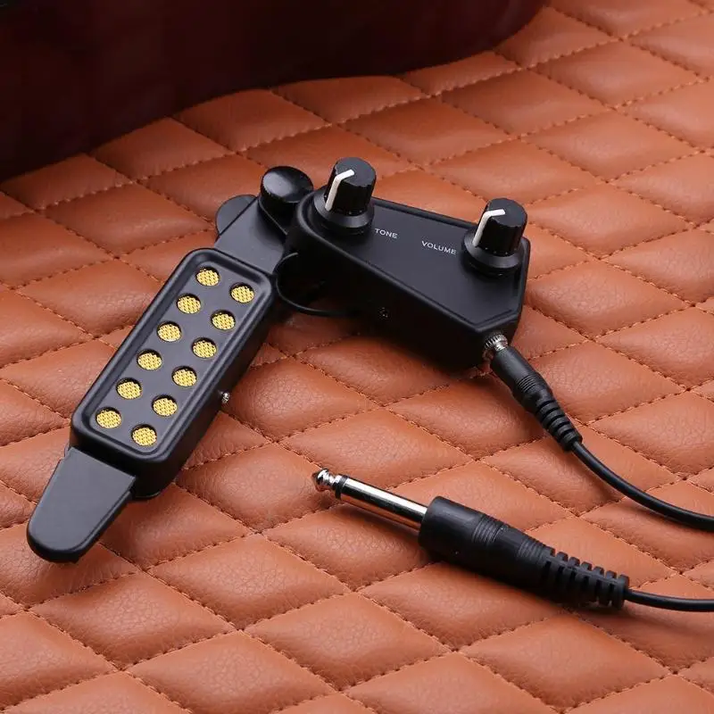 12 loch clip auf sound pickup mikrofon draht akustische elektrische gitarre pick up wandler verstärker zubehör free global shipping