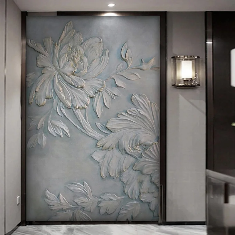 

Custom Mural Wallpaper 3D Relief Flower Porch Decorative Painting Living Room Bedroom Background Wall Home Decor Papel De Parede
