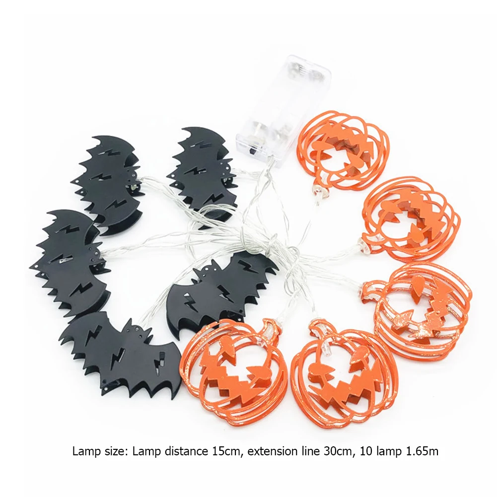 

LED Halloween Pumpkin Lamp String Bat Light String Carnival Home Garden Party Decor Outdoor Holiday Decoration Lighting Lantern