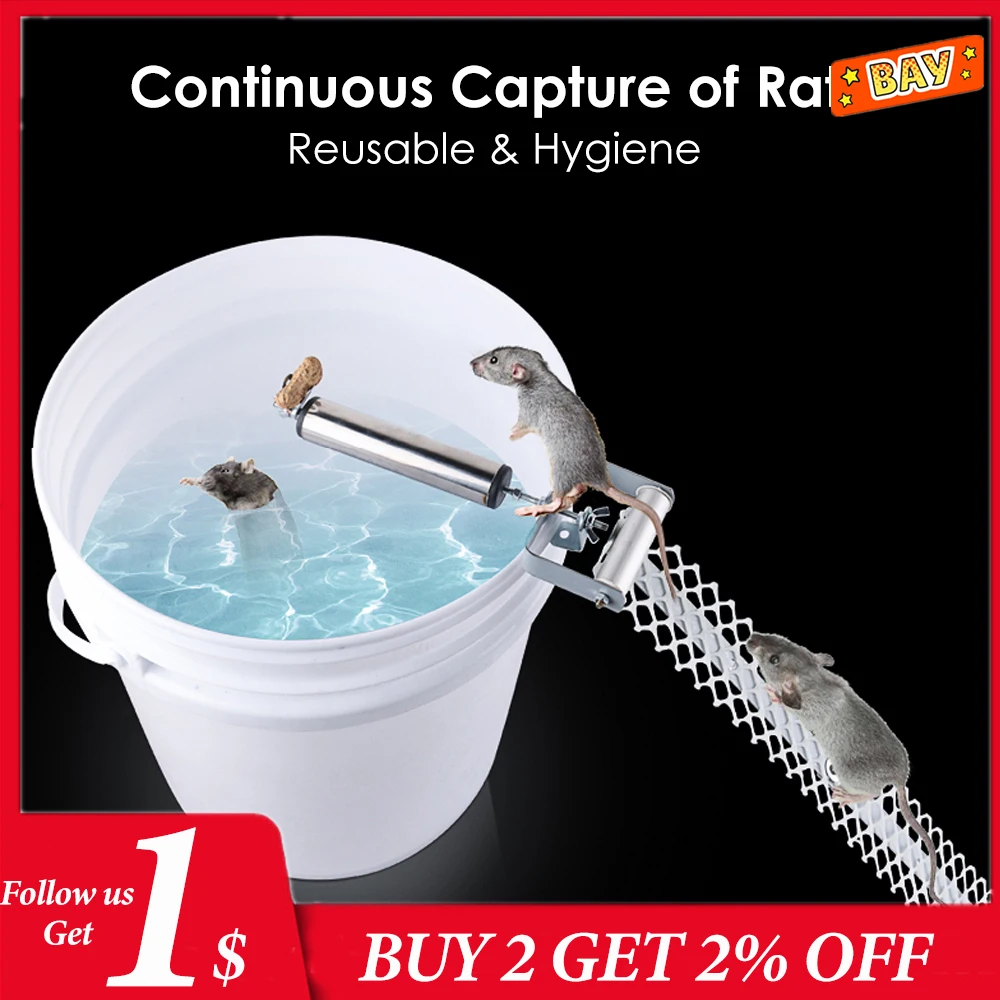 

Rolling Mouse Trap Stainless Steel Auto Pest Mice Control Killer Rat Catcher Household Rolling Stick Rat Catcher Mousetrap