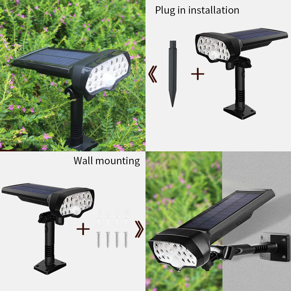 Светодиодный настенный светильник на солнечной энергии с датчиком уличная