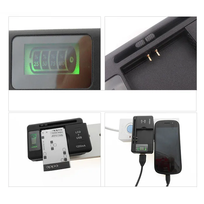 Универсальное зарядное устройство с ЖК дисплеем USB разъемом для мобильного