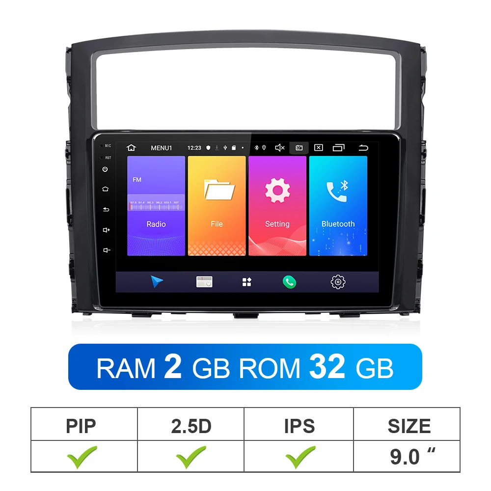 ISUDAR Автомагнитола для MITSUBISHI/PAJERO 2 din Android 9 Авторадио Мультимедиа gps ram 2GB rom 32GB USB DVR AHD камера ips экран - Цвет: RAM 2GB ROM 32GB