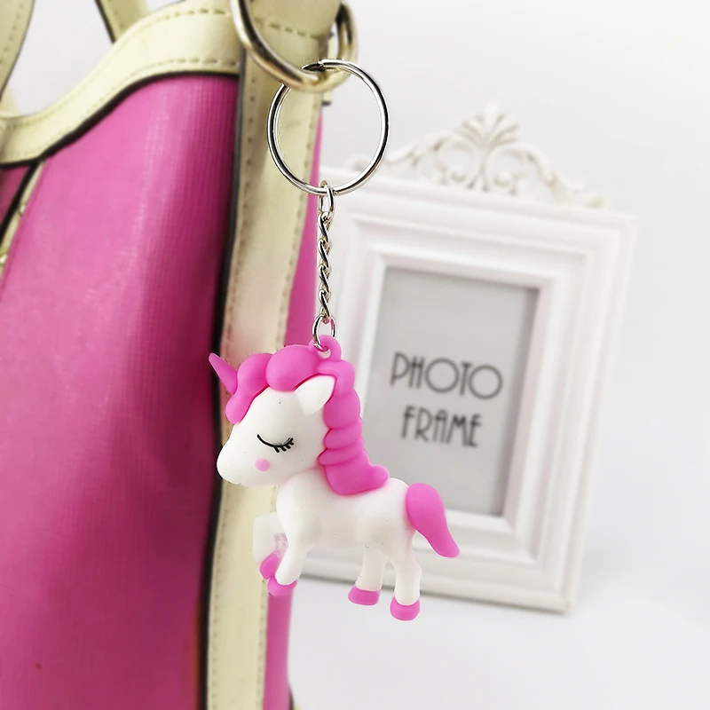 PVC new cartoon unicorn key ring pendant pony styling bag car jewelry accessories | Украшения и аксессуары