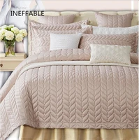 european 35pcs quilted air conditioner soft installed light lmitate silk bed cover bedspread pillowcase