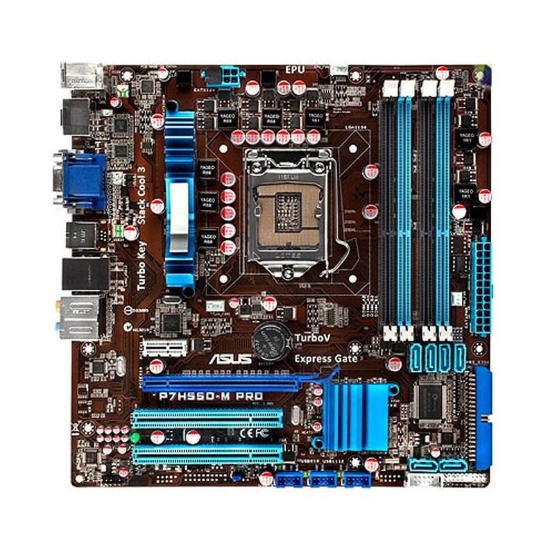 

Материнская плата ASUS P7H55D-M PRO 1156, материнская плата DDR3 16 Гб ОЗУ, процессор Intel H55 SATA2 12 × USB2.0 uATX с поддержкой Core i7 880 870