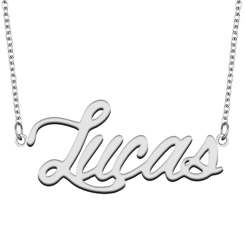 Lucas Custom Name Necklace Customized Pendant Choker Personalized Jewelry Gift for Women Girls Friend Christmas Present