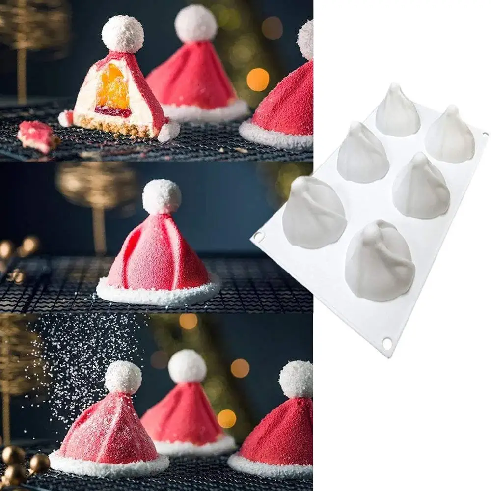 Силиконовые формы для Мусса 3D вихревой рождественская шляпа торт антипригарный