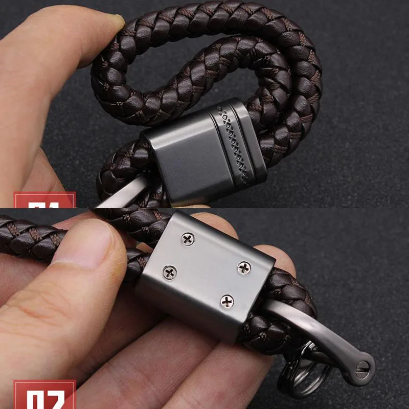 Высококачественный тканый кожаный брелок Съемные Металлические Брелки цепочки