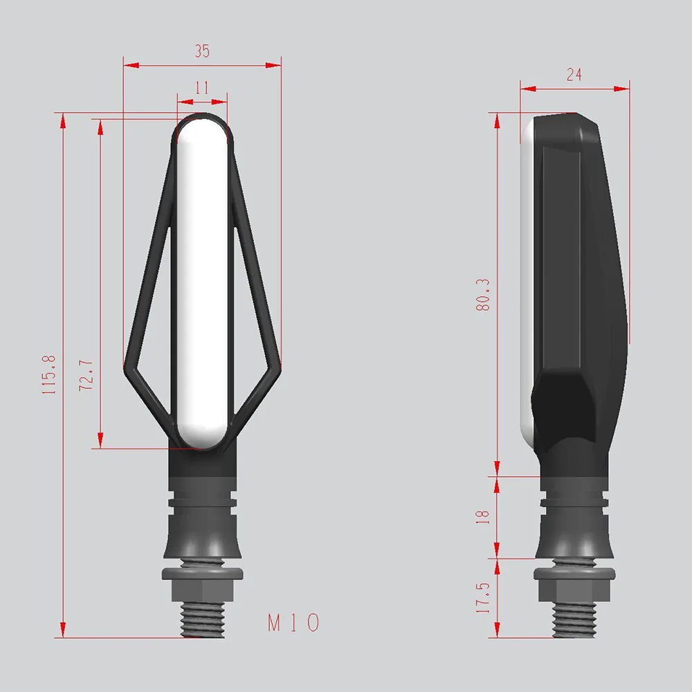 1Pc 24 LED ABS Motorcycle Turn Signal Lights Lamp Motorbike Indicator Fog Light Motor Tail Brake Streamer Flashing DC12V |