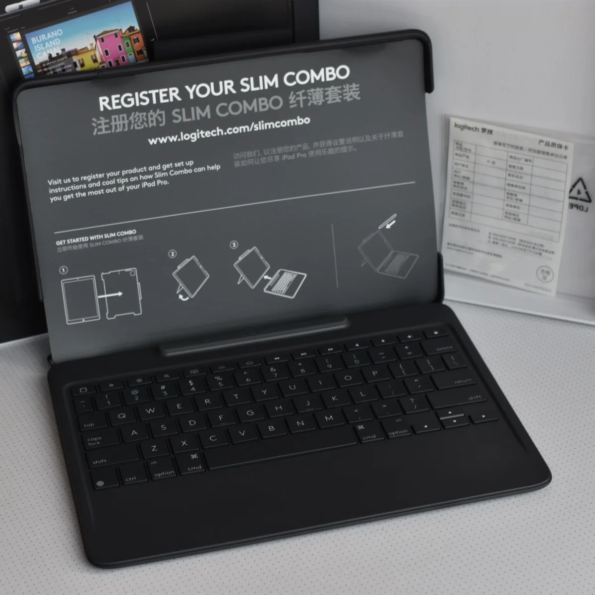Тонкий комбинированный чехол logitech со съемной клавиатурой с подсветкой и технологией смарт-разъема для iPad Pro 12,9/10,5 дюймов, IK1272