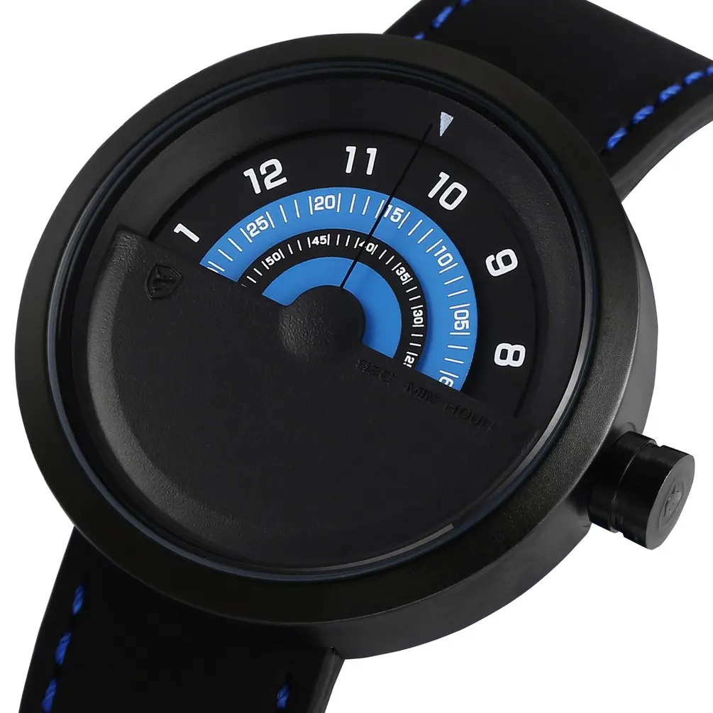Blue SH422 Bonnethead Shark Спортивные Часы Желтый мужские Лучший Бренд Relogio Masculino Поворот Контраст Crazy Horse Кожа Наручные Часы/SH423 - Цвет: Blue SH422