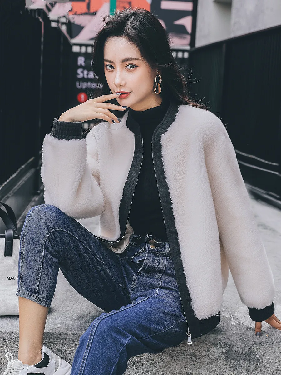 Женская куртка из овечьей шерсти пальто с натуральным мехом Осень зима 2020 и