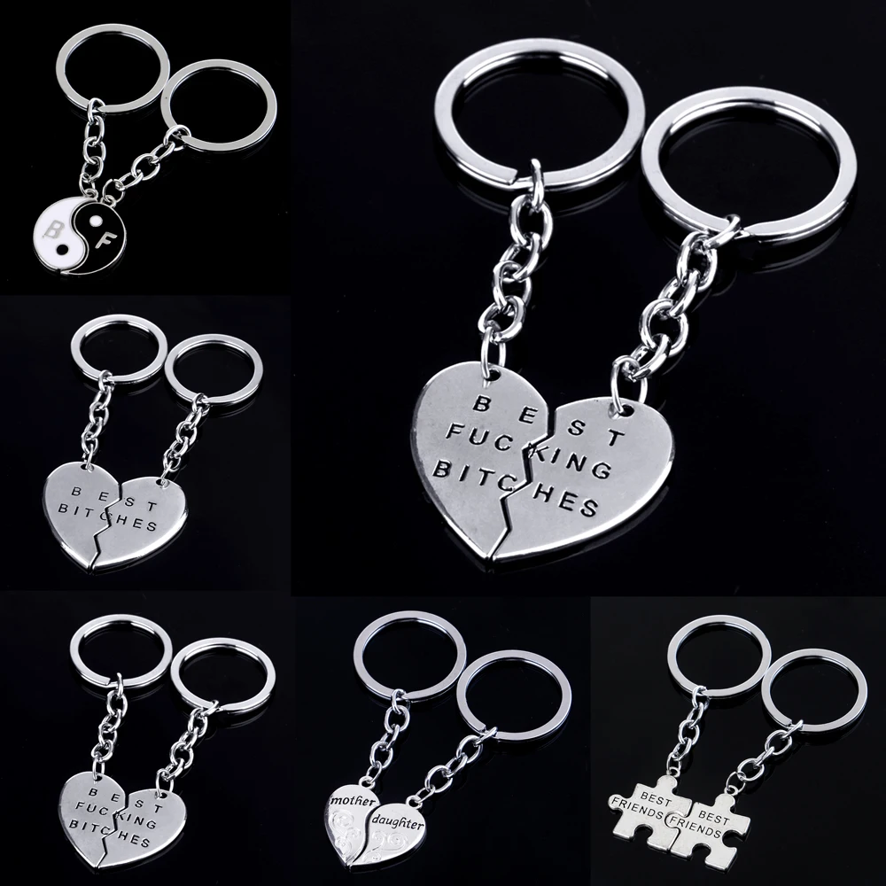 Брелок с подвеской в виде сердца лучшие друзья ЛУЧШИЕ СУКИ кольца для ключей