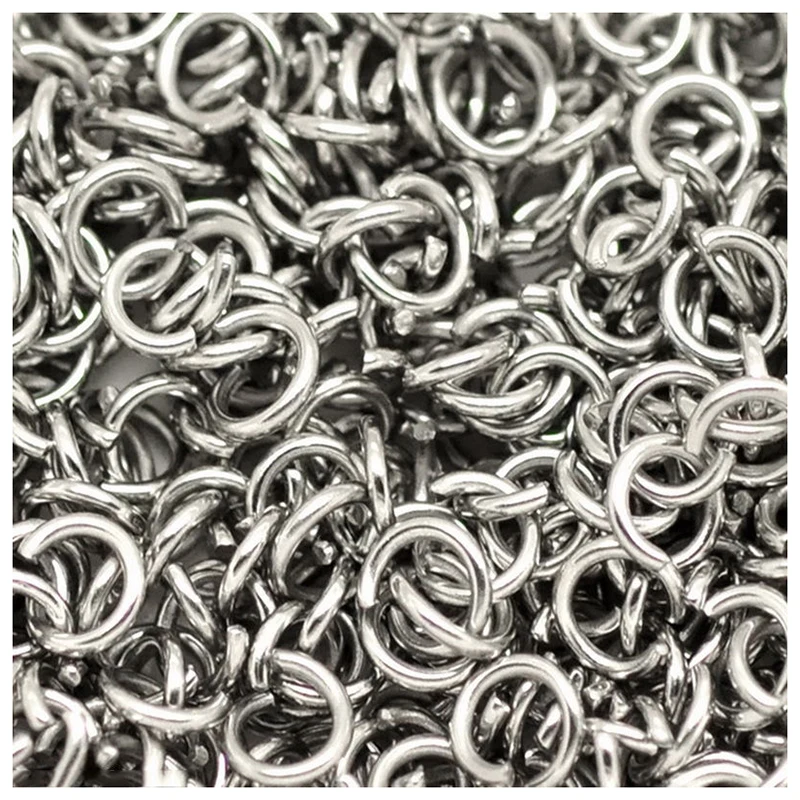 

500x Silver Tone Stainless Steel Open Jump Rings 6mm