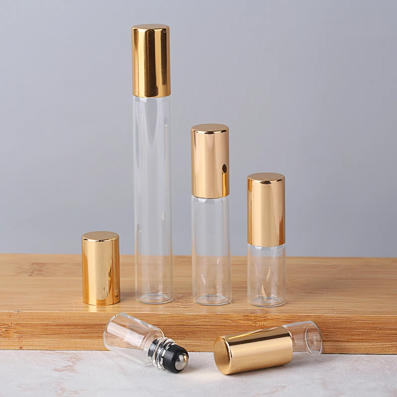 

20pcs 1ml 2ml 3ml 5ml 10ml Clear Glass Roll on Bottles Doterra Containers Sample Test Essential Oil Vials with Roller Ball