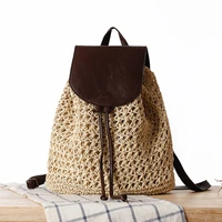 summer fashion bohemian women woven backpack school bags for teenage girls handmade cute backpack travel beach shoulder bags
