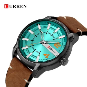 Casual Mens Watches Analog Quartz Wrist Watch CURREN Unique High Quality Leather Strap Man Clock Wat