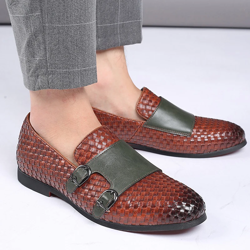 

Men Leather Shoes Casual Fashion Leather Business Dress Shoes Men Soft Lightweight Men Loafers Slip On Plus Size Men Shoes 38-48