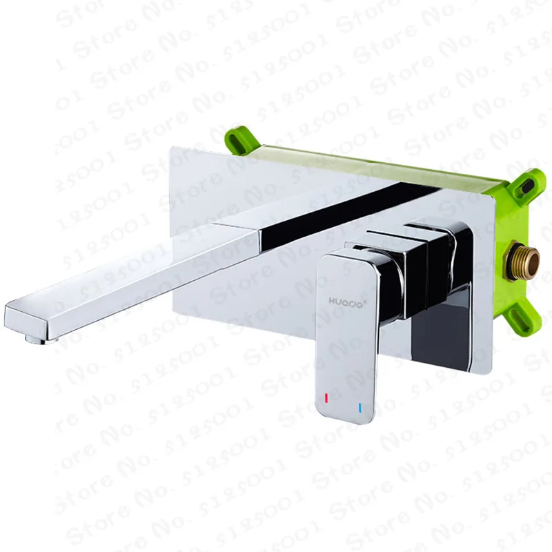 

Bathroom Faucet Basin Sink Tap Wall Mounted Chrome Brass Mixer With Embedded Box Torneira Concealed Basin Faucet B-325