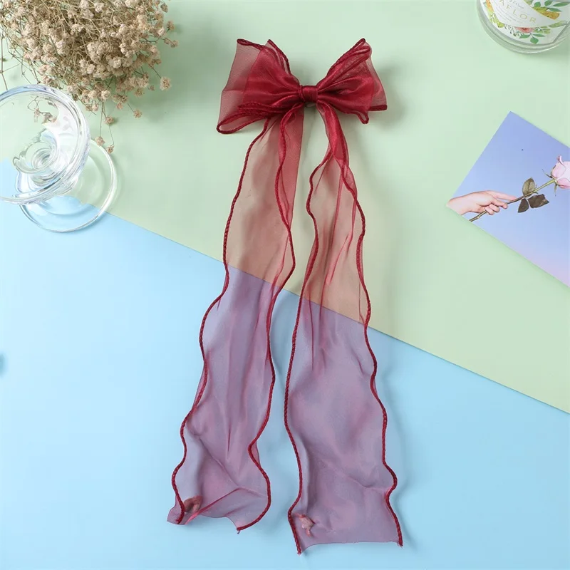 

Корейские шпильки для волос IFMIA, новинка 2021, женская заколка для волос с большим бантом, шифоновая лента с большим бантом, аксессуары для волос для девушек и женщин на весну