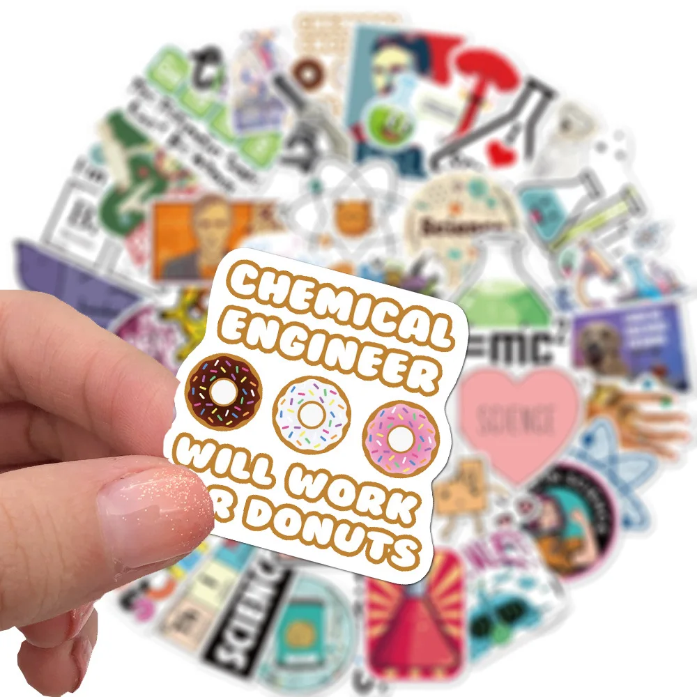 50Pcs Science Experiment Chemical Programming Stickers For Laptop Phone Luggage Waterproof Stationery Sticker Decals Kids Toy | Мобильные