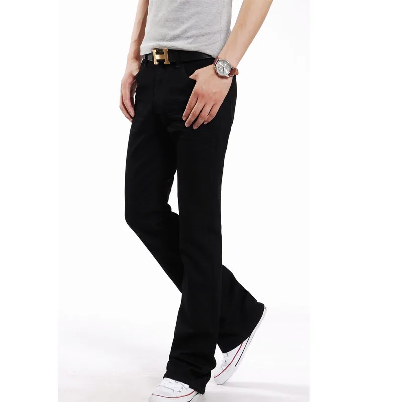 Mens Business Casual Flared Jeans Men Boot Cut Jeans Men Fashion Vintage Straight Jeans Homme Hombre Male Denim Pants Plus Size