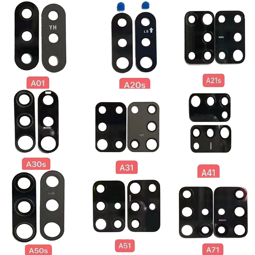 

Стеклянный объектив для камеры Samsung Galaxy A01, A20S, A21S, A30S, A31, A41, A50S, A51, A71, корпус для телефона, новая задняя камера, запчасти для объектива