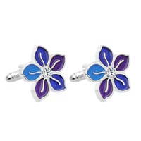fashion beautiful new orchid blue color cufflinks zinc aalloy business temperament mens cufflinks high quality jewelry