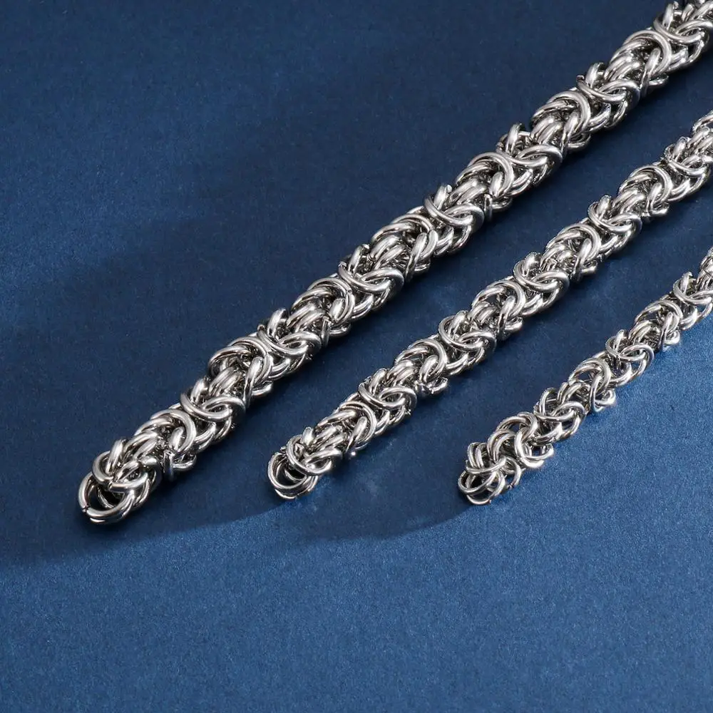 6/7/8 мм Широкий Классический Нержавеющая сталь витая Цепочка нитка Браслеты &