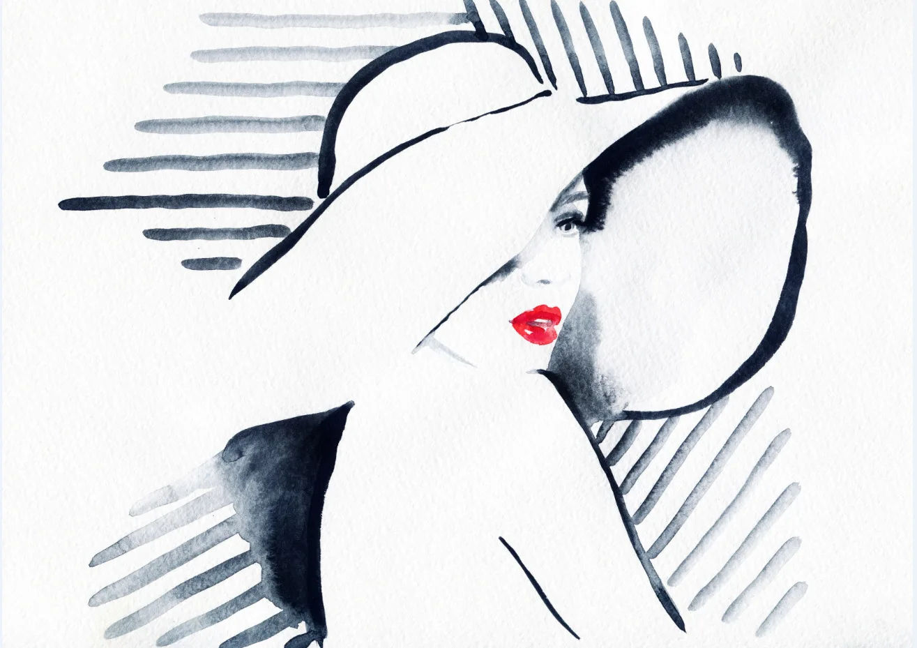 

Watercolor Portrait of Modern Woman Canvas Painting Wall Art Poster and Prints Wall Pictures for Decor Living Room Decoration