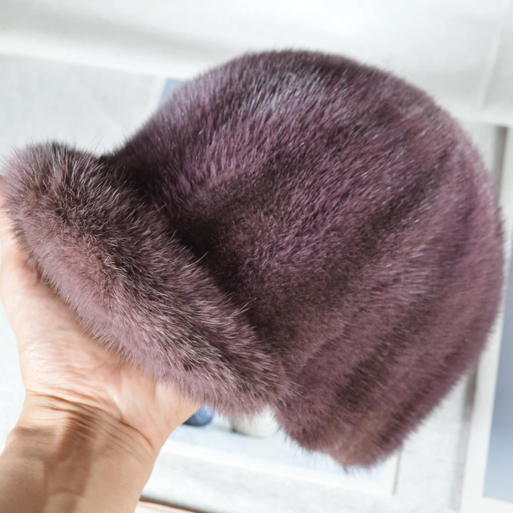 Новая стильная модная женская шапка из натурального меха норки роскошная