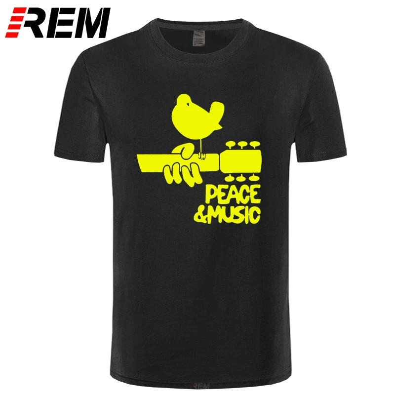 

REM PEACE DOVE MUSIC Print Rock T Shirt Summer Cotton O-Neck Short Sleeve Men's Clothing Brand Hip Hop Top Tees Plus Size
