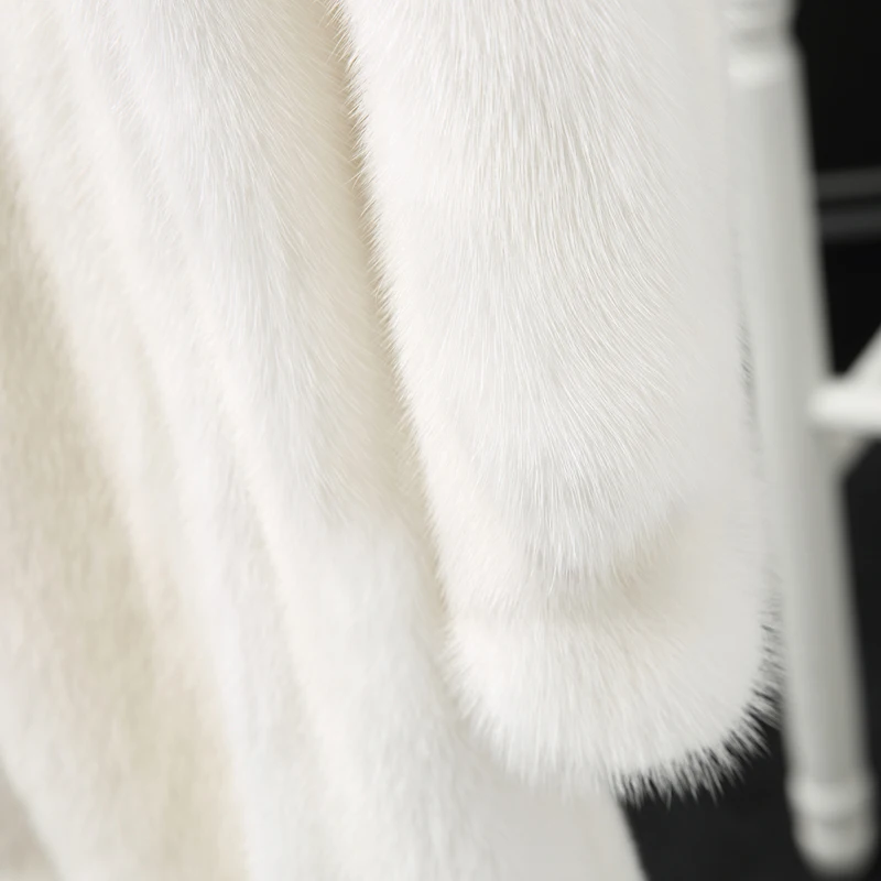 Шуба из норковой кожи женское меховое пальто новая зимняя норковая шуба средней